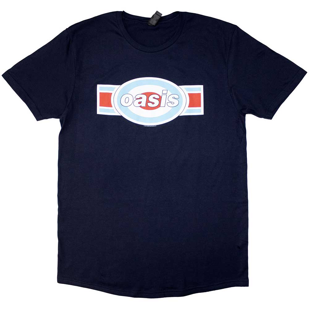Oasis Oblong Target Navy Blue Large T-Shirt