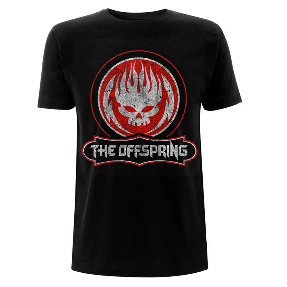 Offspring Distressed Skull Black Small Unisex T-Shirt