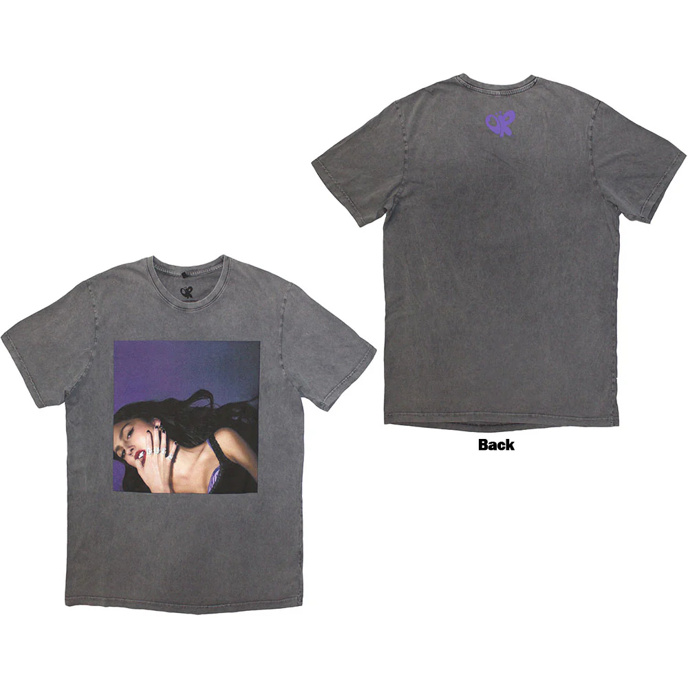 Olivia Rodrigo Guts Album Cover Grey Wash Small T-Shirt - Image 3