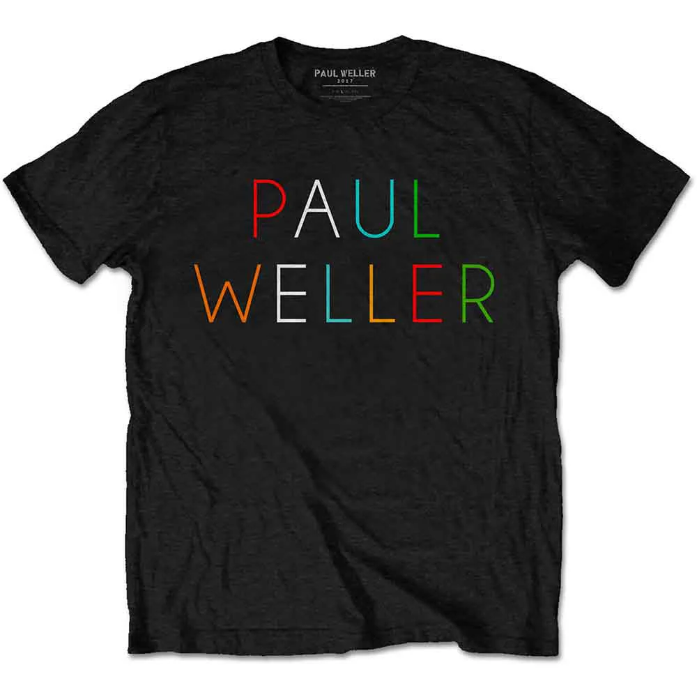 Paul Weller Multicolour Logo Black Large T-Shirt
