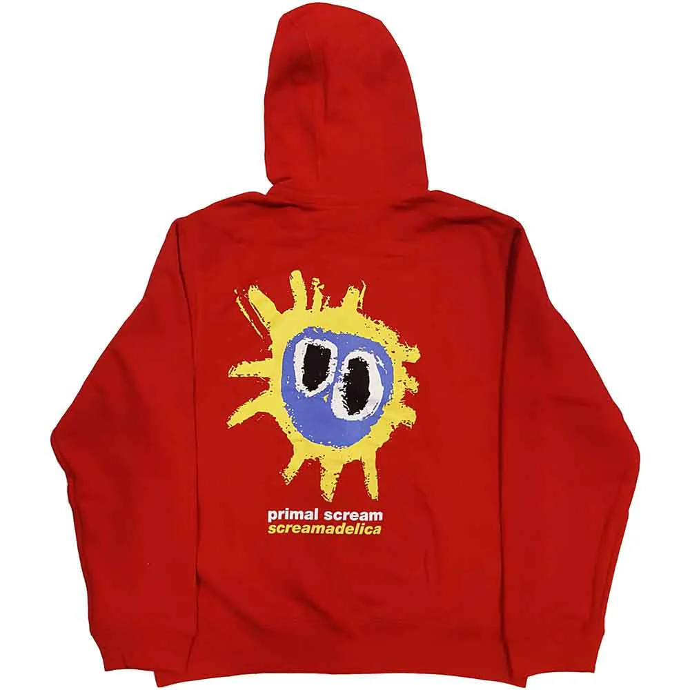 Primal Scream Screamadelica Red Large Zipped Hoodie - Image 2