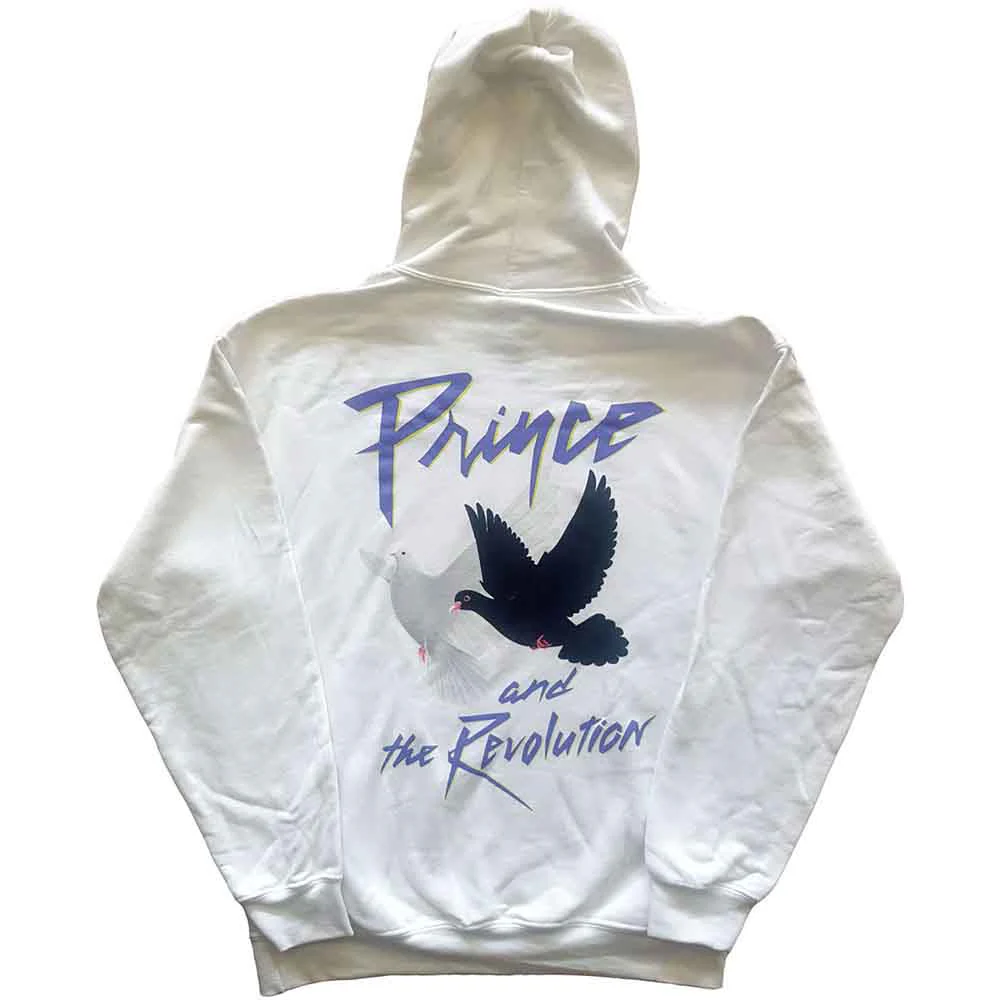 Prince Faces & Doves White Medium Hoodie - Image 2