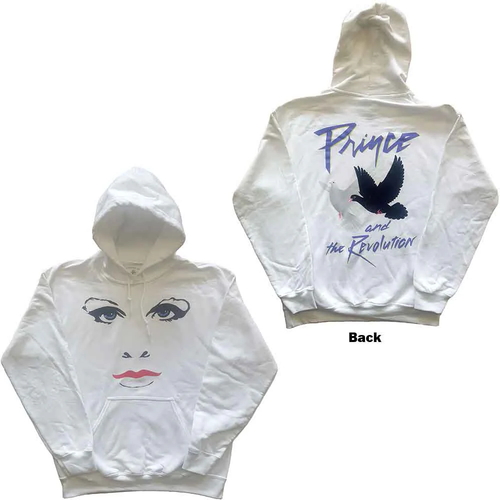 Prince Faces & Doves White X-Large Hoodie - Image 3