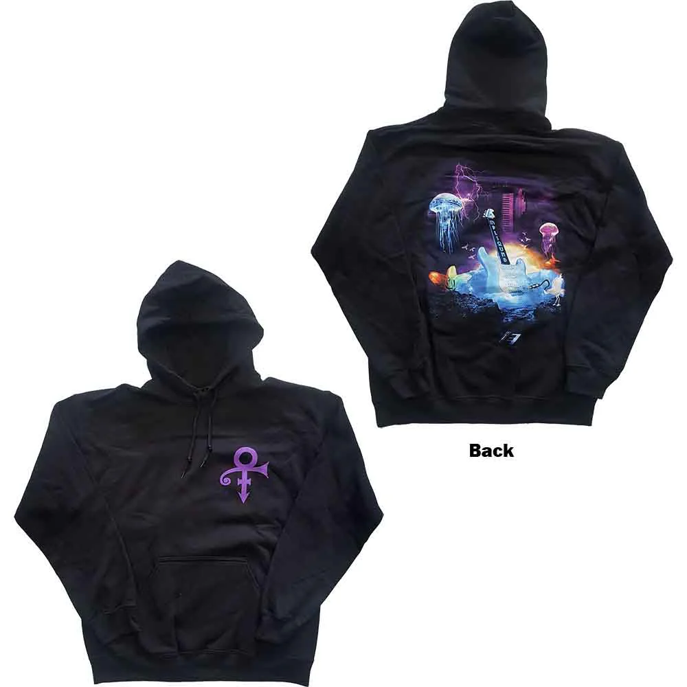 Prince Lotus Flower Black Large Hoodie - Image 3
