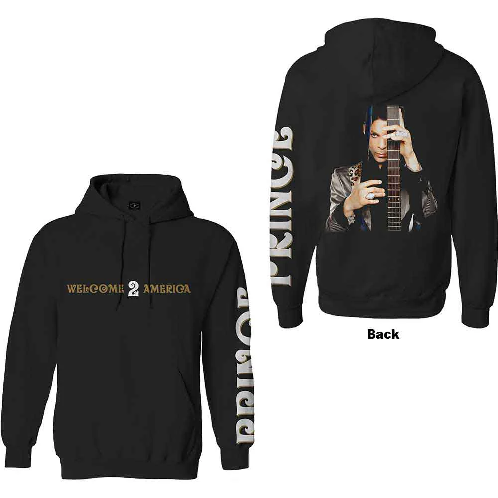 Prince Welcome 2 America Black Small Hoodie - Image 3