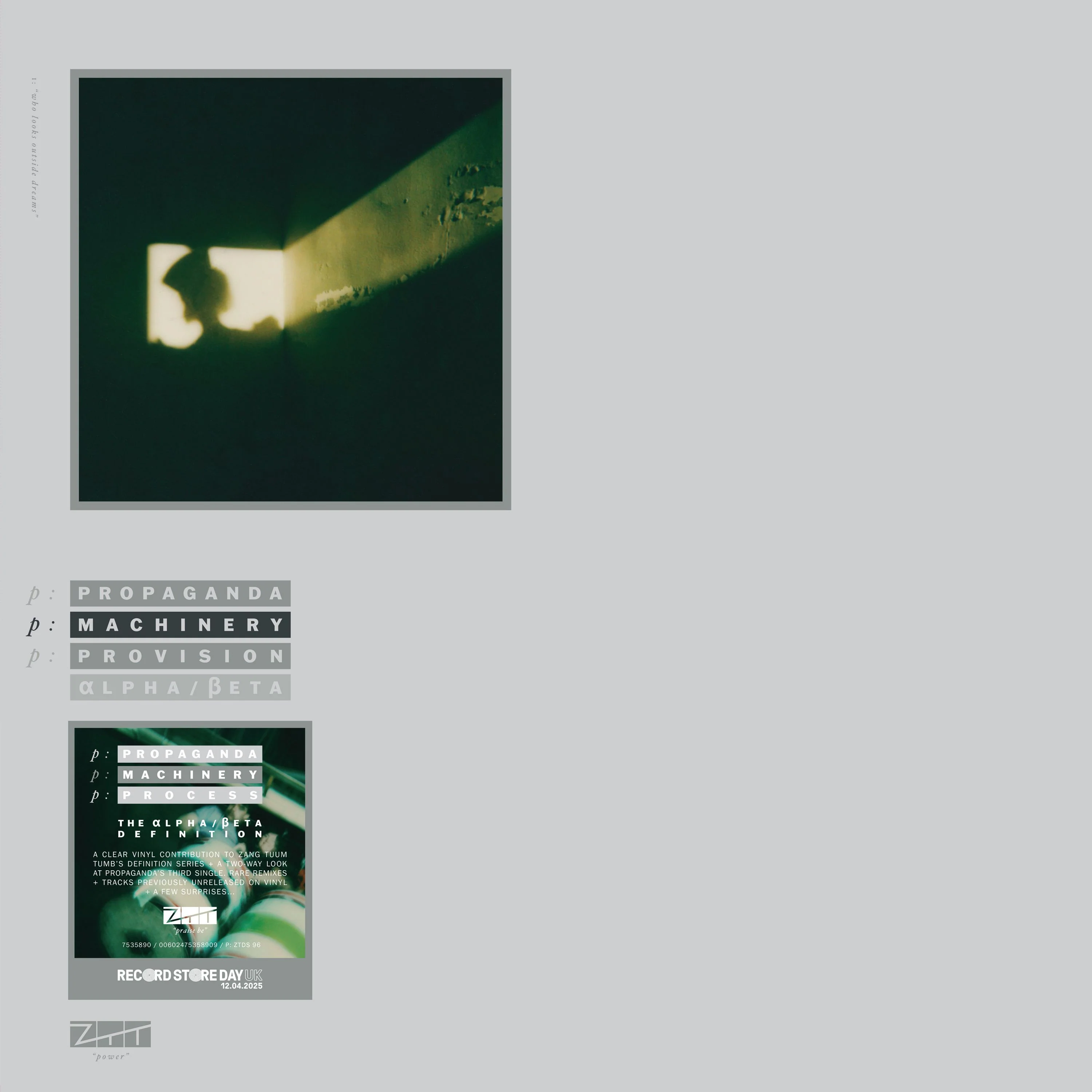 Propaganda P:Machinery the ?lpha:?eta definition Vinyl LP Crystal Clear Colour RSD 2025