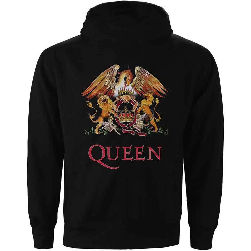 Queen Classic Crest Black Large Zipped Hoodie - Image 2