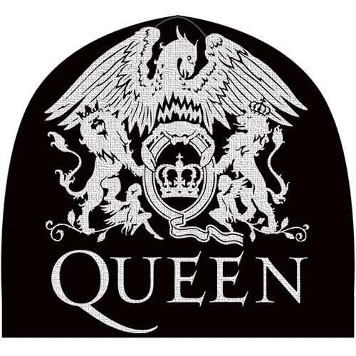 Queen Crest Black Beanie Hat