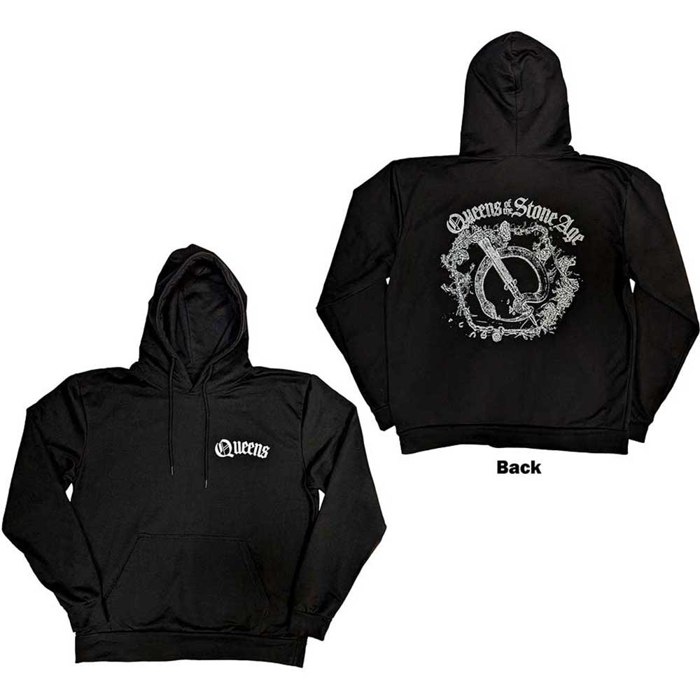 Queens Of The Stone Age Floral Chains Black X-Large Hoodie - Image 3