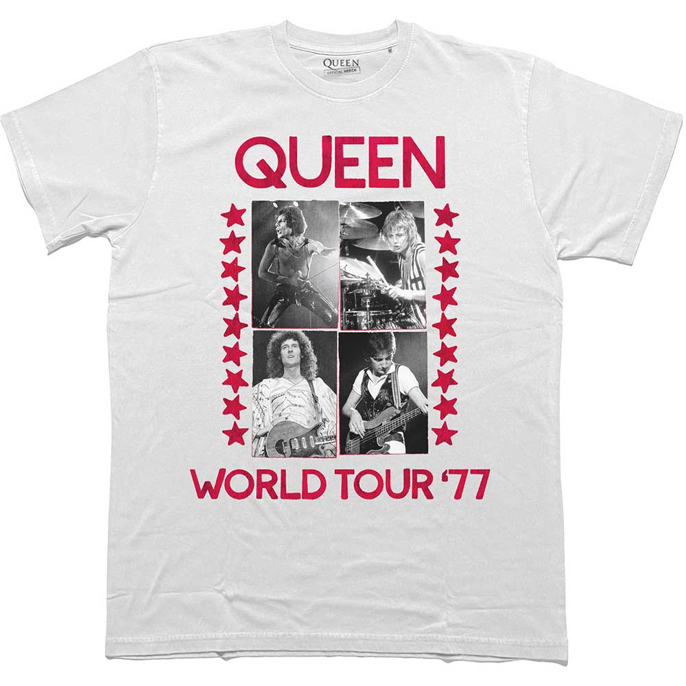 Queen World Tour 77 White X-Large T-Shirt