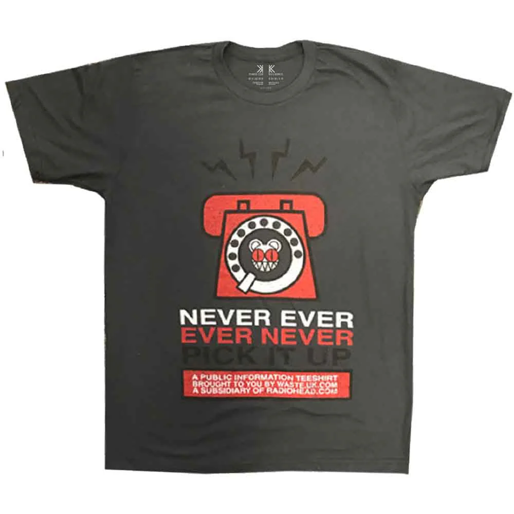 Radiohead Never Pick It Up Charcoal Grey Small T-Shirt