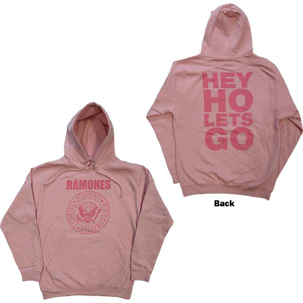 Ramones Hey Ho Seal Pink Small Hoodie - Image 3