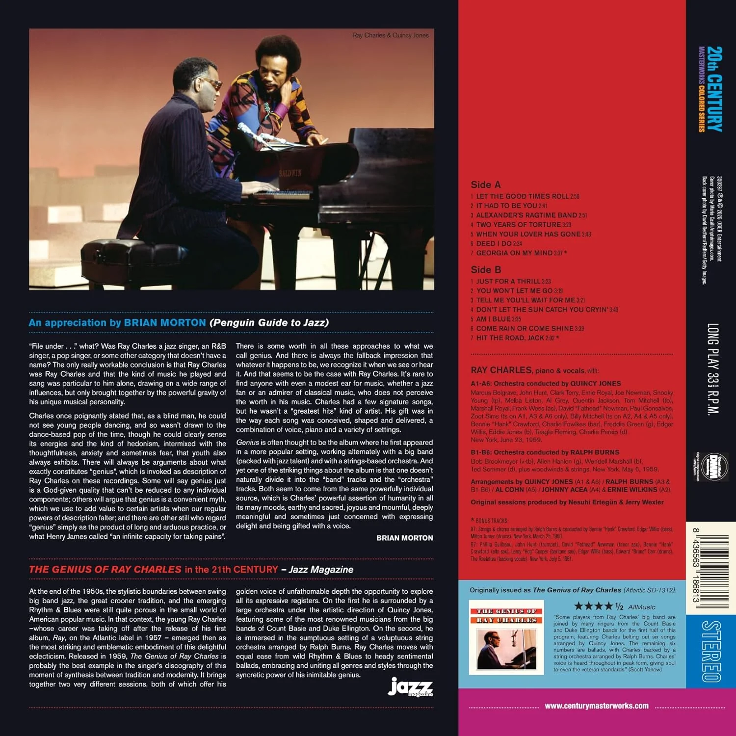 Ray Charles The Genius Of Ray Charles Vinyl LP Red Colour 2026 - Image 2