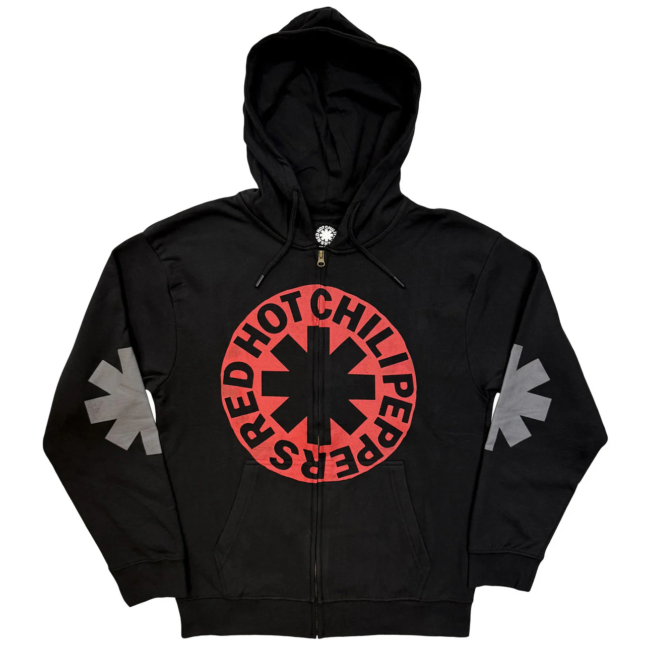 Red Hot Chili Peppers Asterisk Circle Black Small Zipped Hoodie