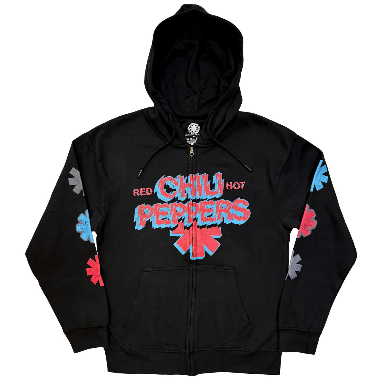Red Hot Chili Peppers Shock Logo Black Small Zipped Hoodie