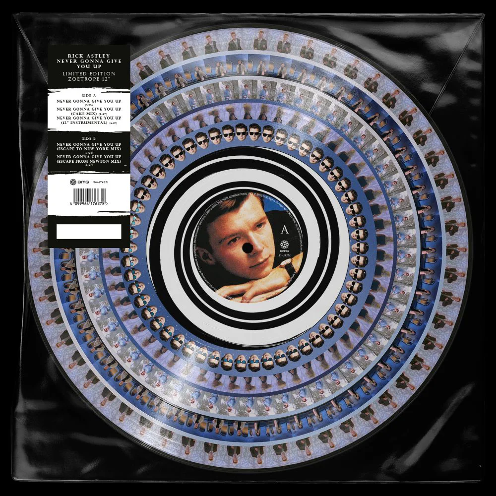 Rick Astley Never Gonna Give You Up 12" Vinyl Single Zoetrope 2025