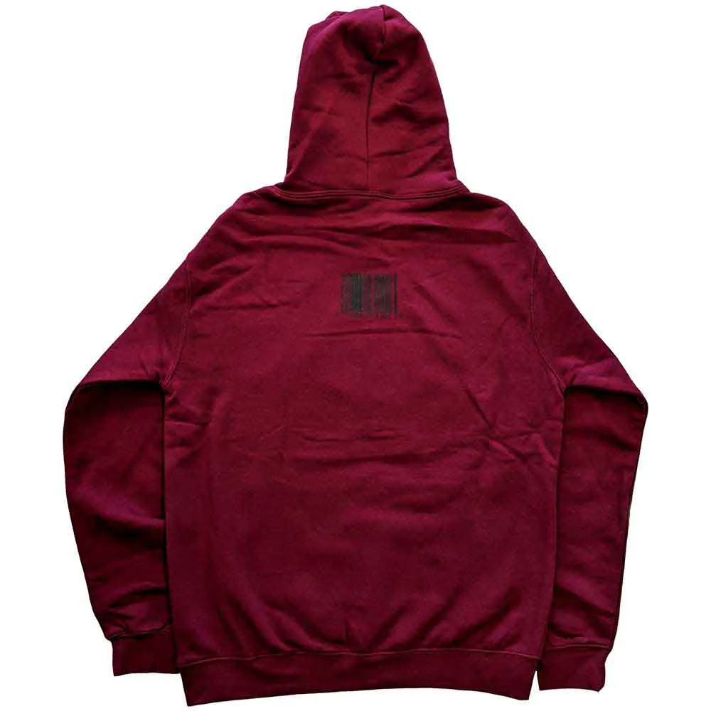 Slipknot Barcode Photo Maroon Large Hoodie - Image 2