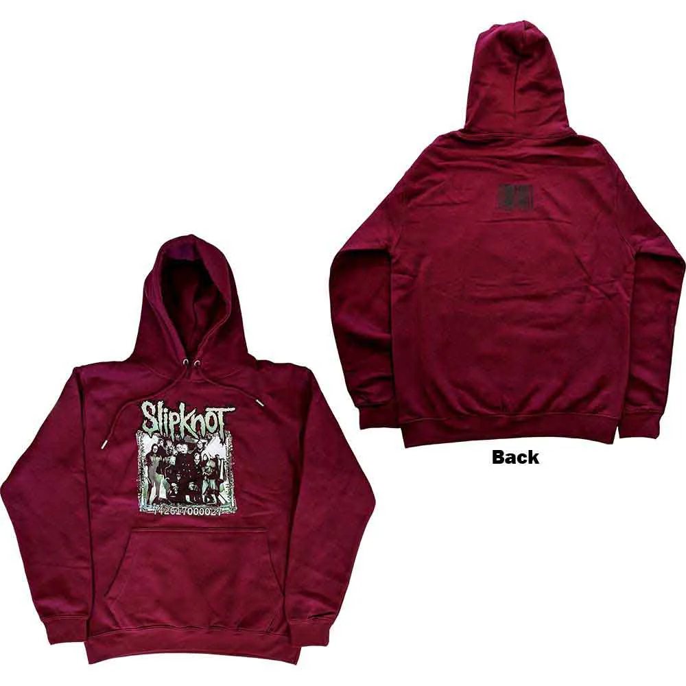 Slipknot Barcode Photo Maroon Small Hoodie - Image 3