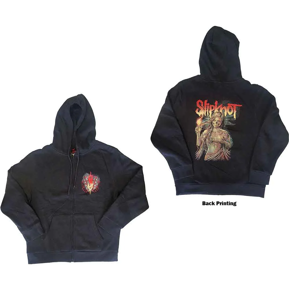 Slipknot Burn Me Away Dark Grey Small Zipped Hoodie - Image 3