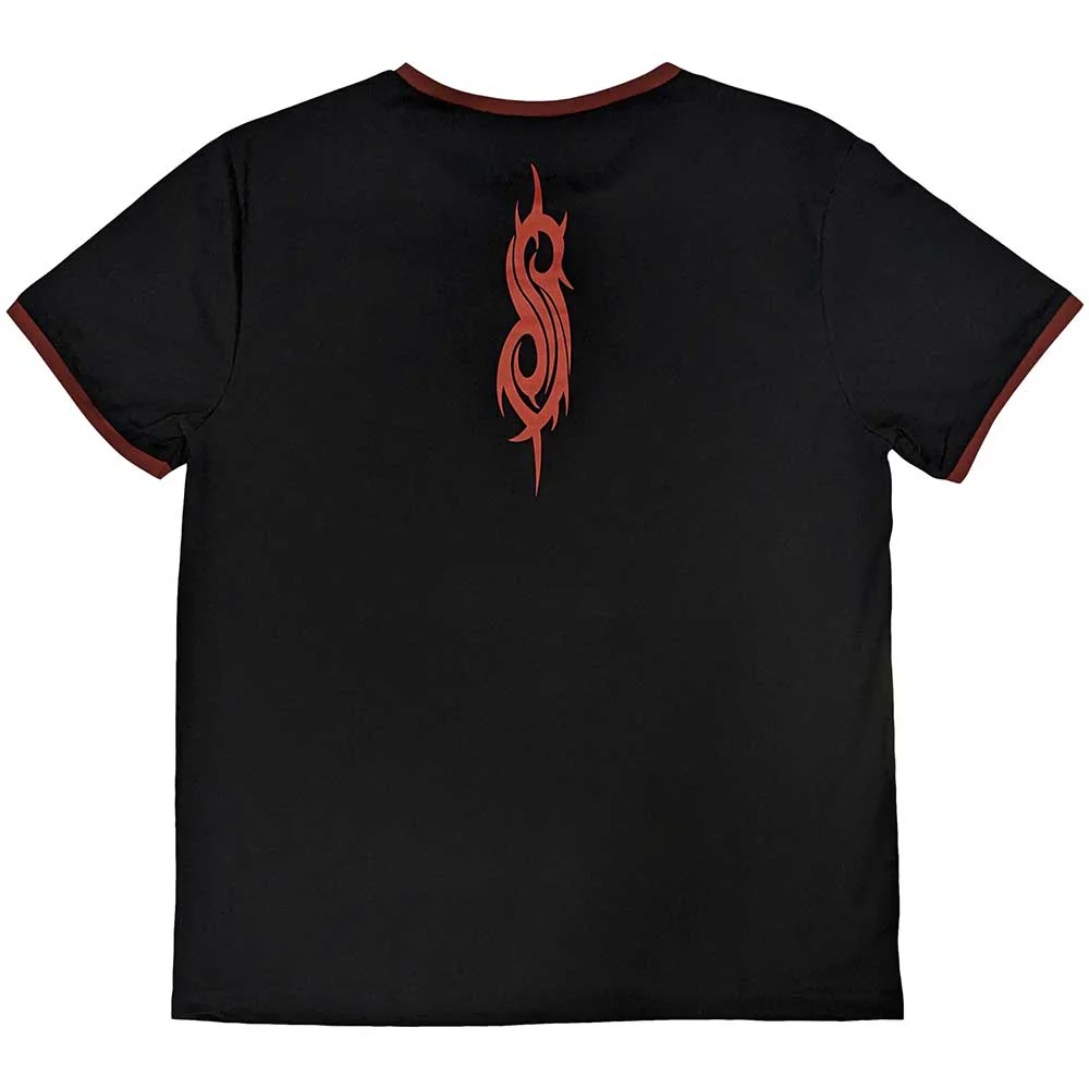 Slipknot Ringer Style Black Medium Unisex T-Shirt - Image 2