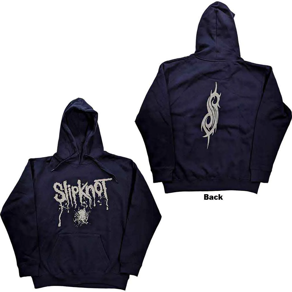 Slipknot Splatter Navy Medium Hoodie - Image 3