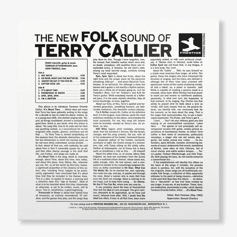 Terry Callier The New Folk Sound of Terry Callier Vinyl LP 2025 - Image 2