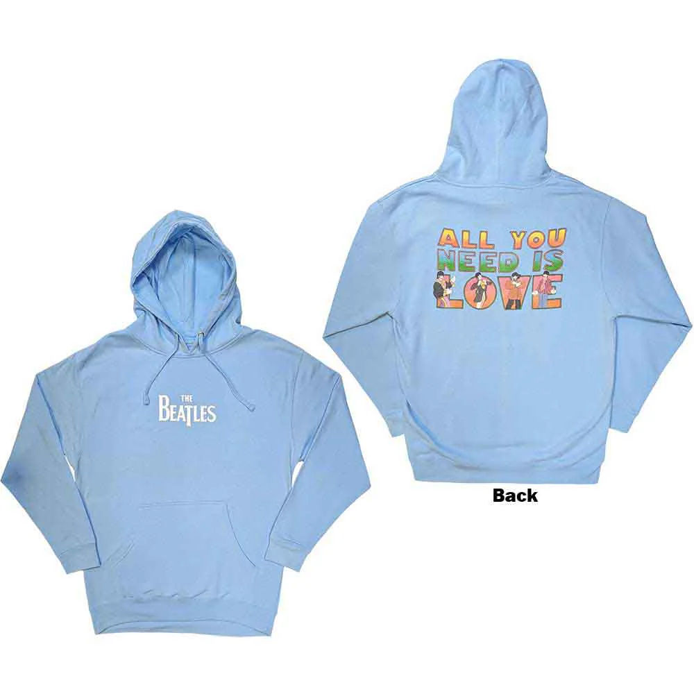 The Beatles All You Need Is Love Light Blue Large Hoodie - Image 3