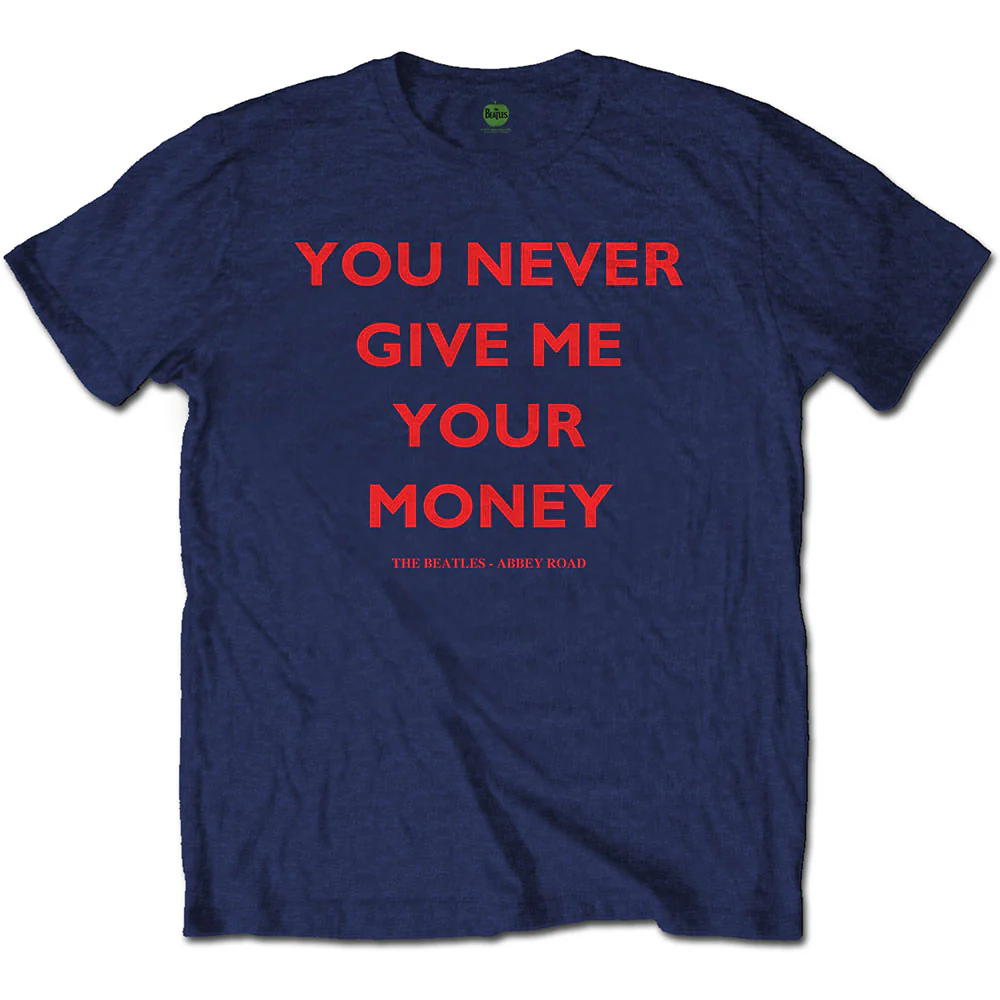 The Beatles You Never Give Me Your Money Navy Blue Large T-Shirt