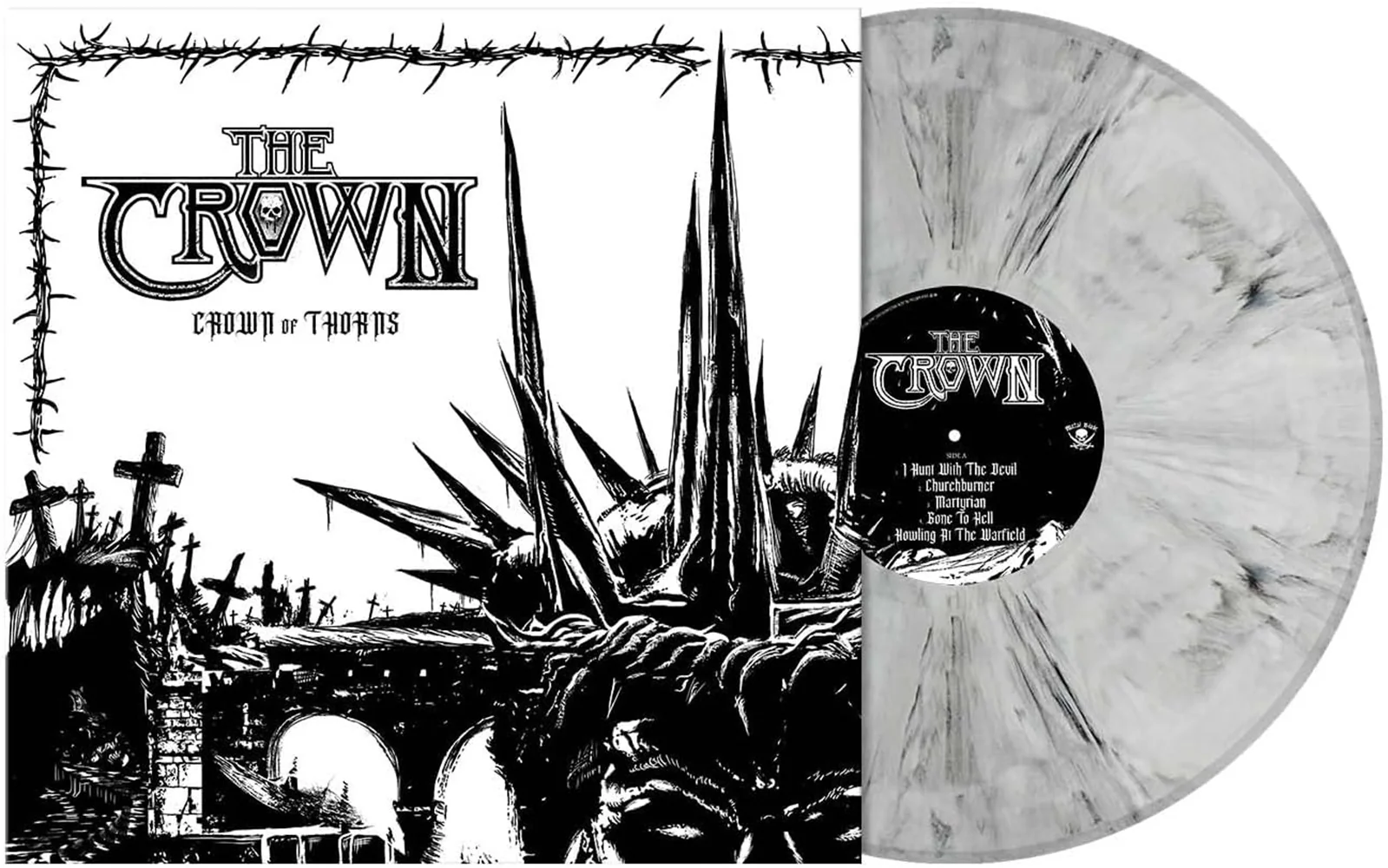 The Crown Crown Of Thorns Vinyl LP Black & White Marbled Colour 2024 - Image 2