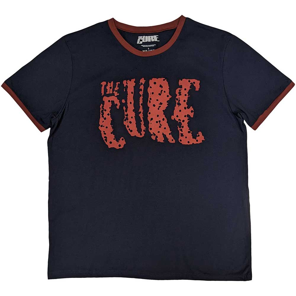The Cure Logo Ringer Navy Blue X-Large T-Shirt