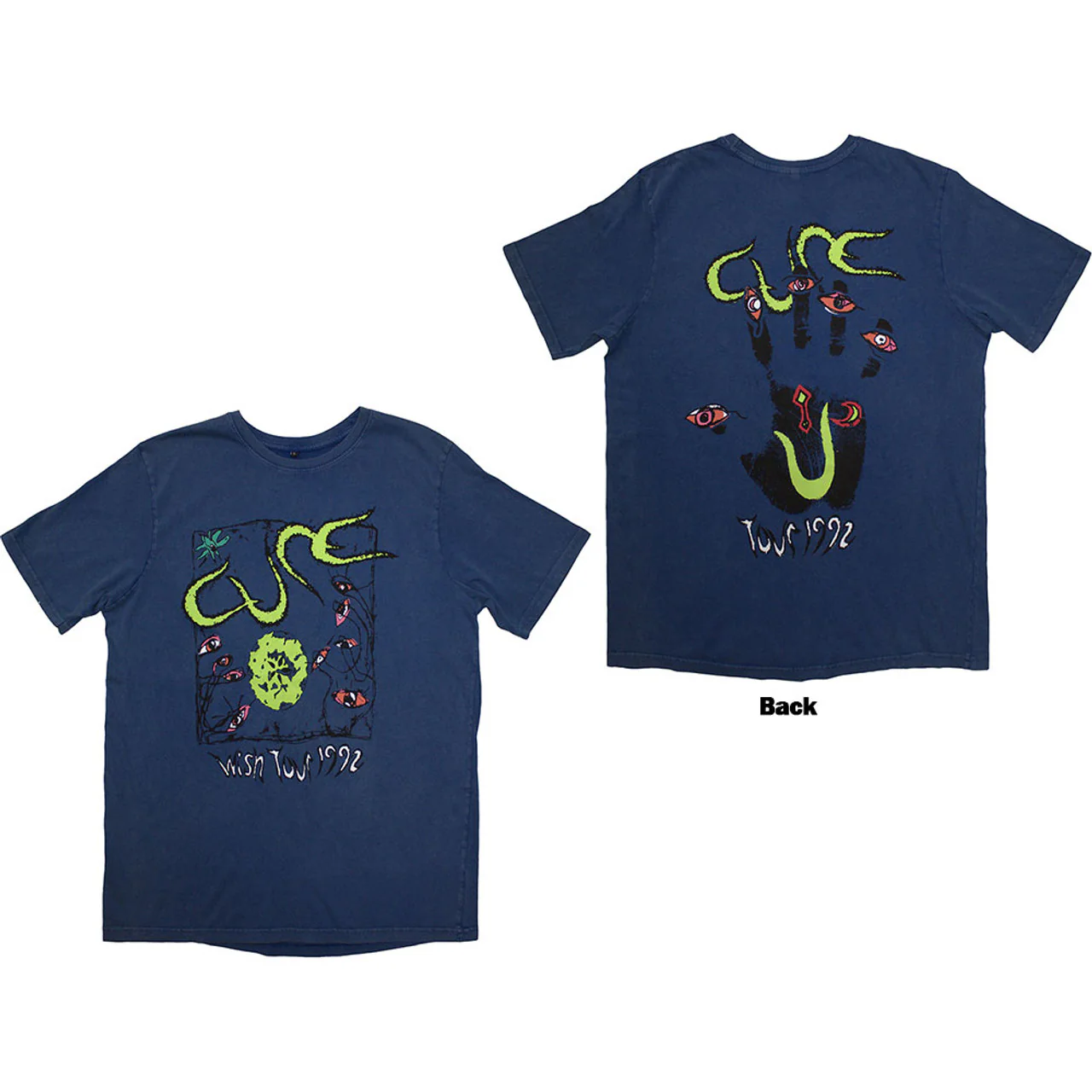 The Cure Wish Tour '92 Stone Wash Denim Blue Medium T-Shirt - Image 3
