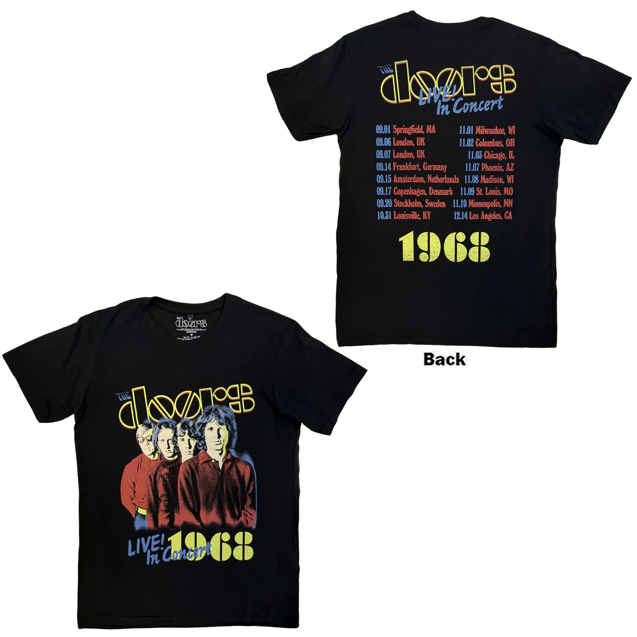 The Doors Live In Concert '68 Black X-Large T-Shirt - Image 3