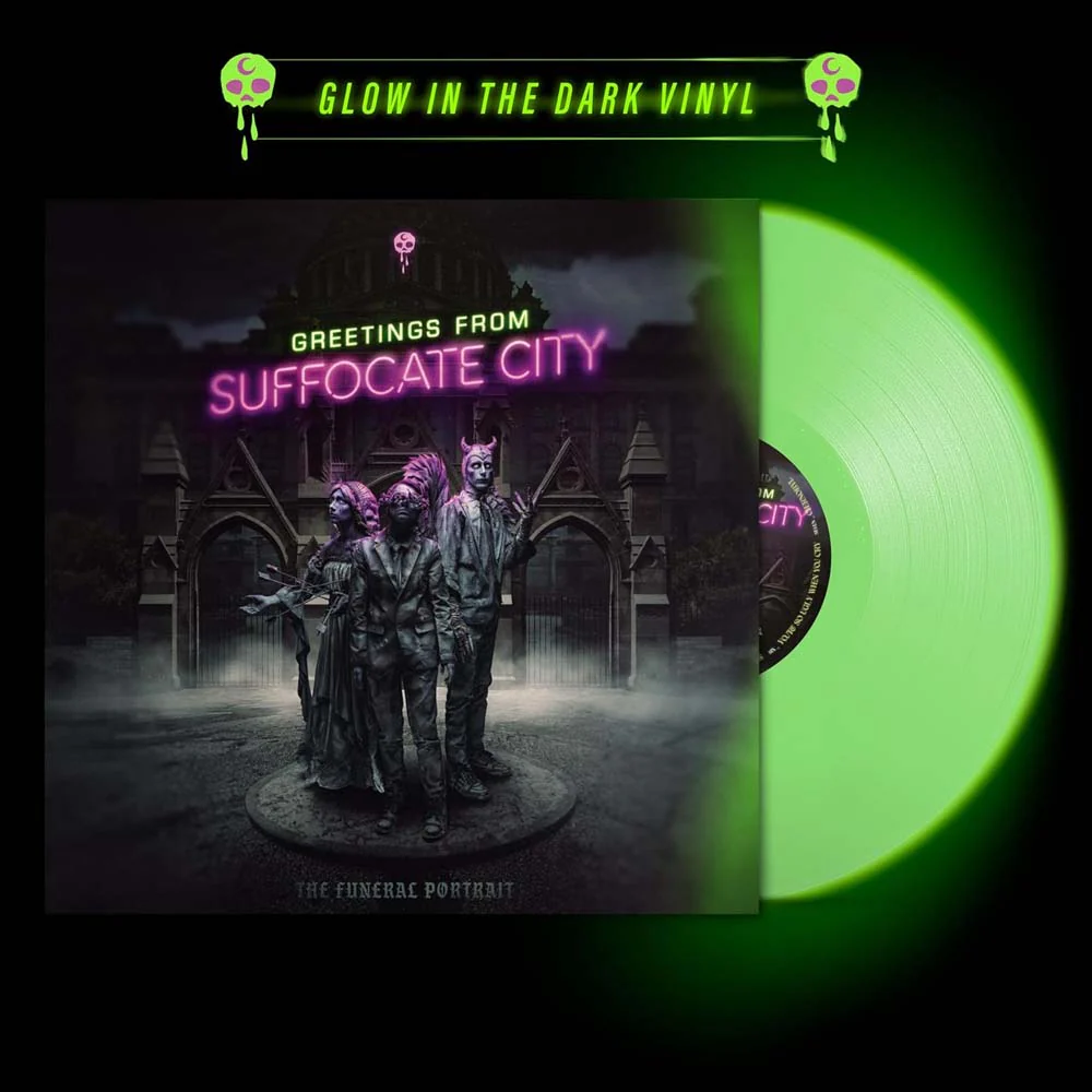 The Funeral Portrait Greetings From Suffocate City Vinyl LP Glow In The Dark Green Colour 2024