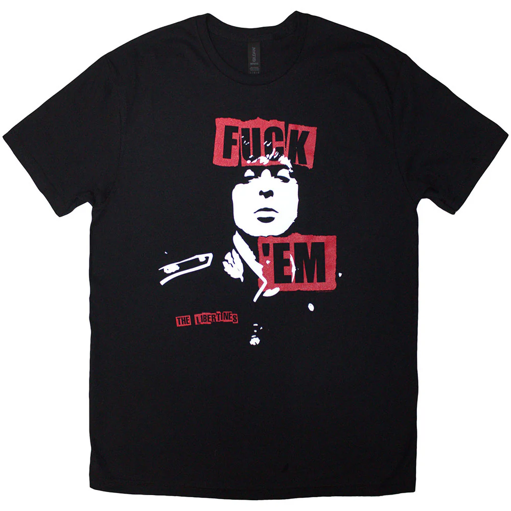The Libertines Slogan Black Large T-Shirt