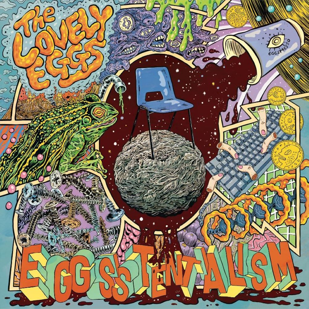 The Lovely Eggs Eggsistentialism Vinyl LP Indies Coffee Splatter on Transparent Blue Colour 2024 - Image 2