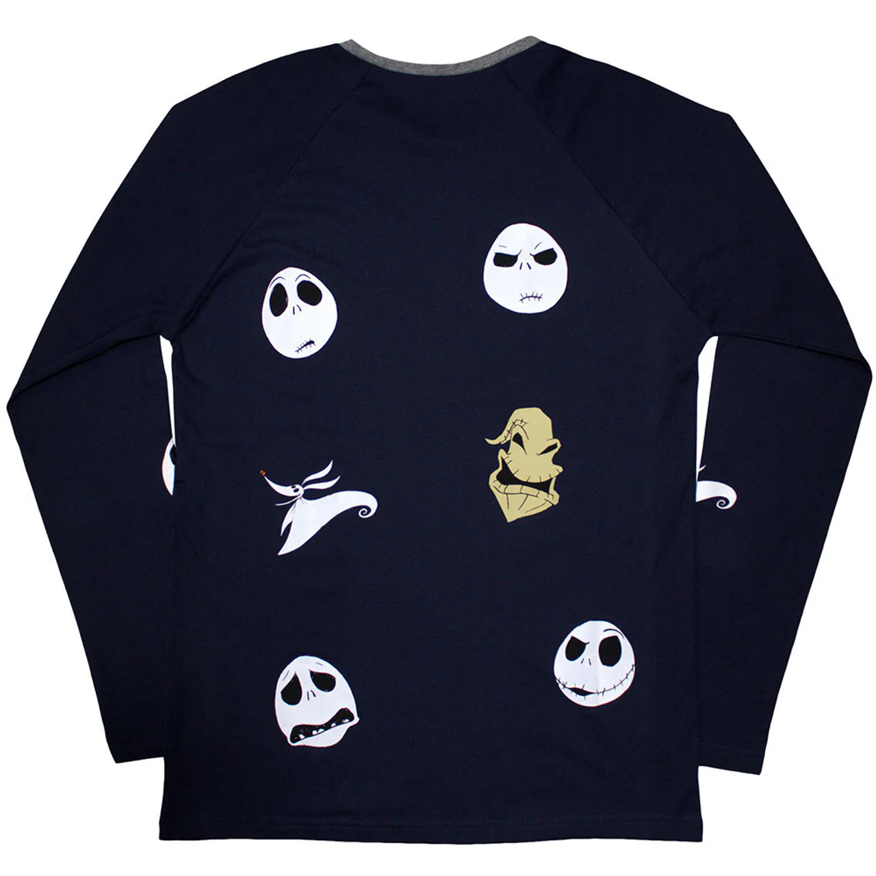 The Nightmare Before Christmas Character Heads Navy Blue Long Sleeve Large T-Shirt - Image 2