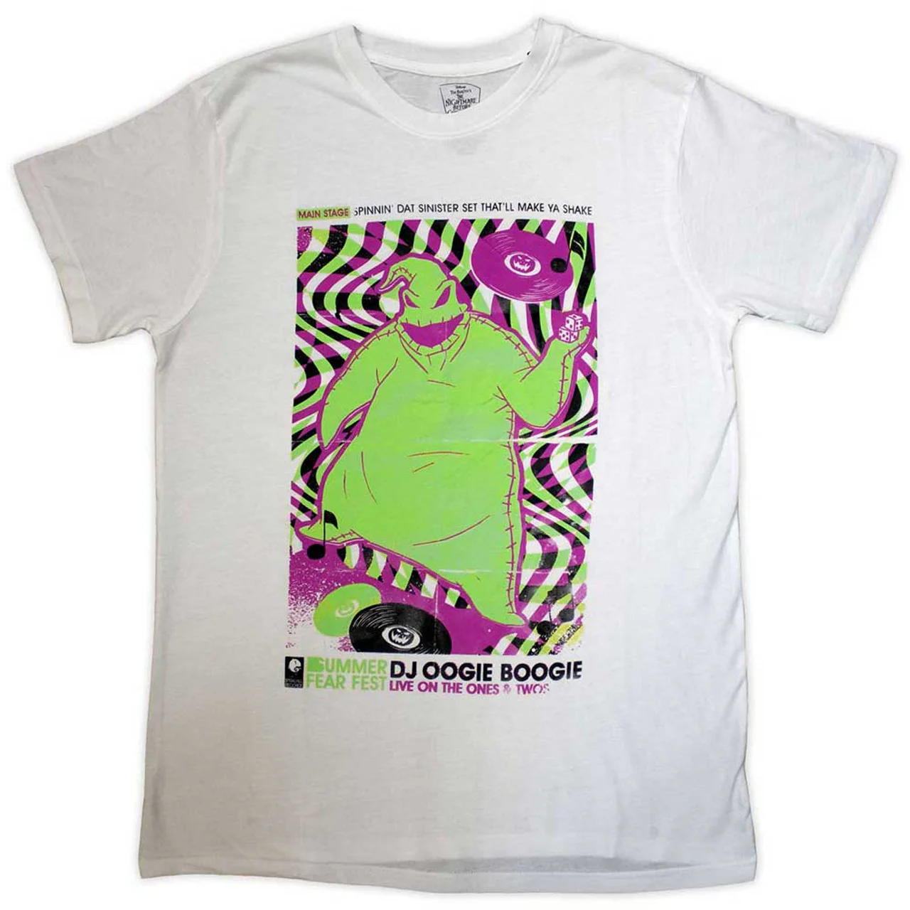 The Nightmare Before Christmas DJ Oogie Boogie White Medium T-Shirt
