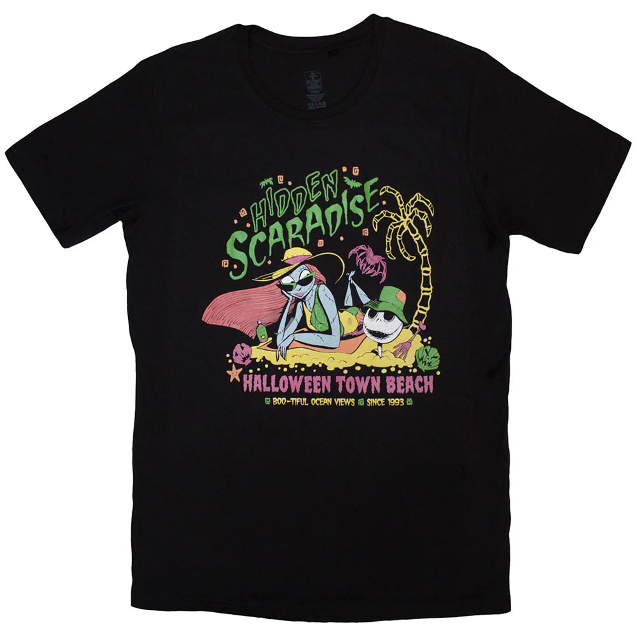 The Nightmare Before Christmas Hidden Scaradise Black Small T-Shirt