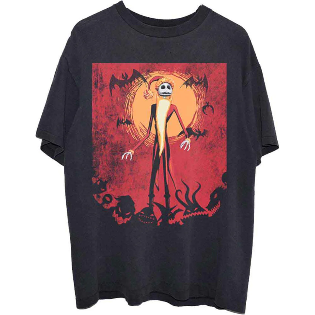 The Nightmare Before Christmas Jack Orange Sun Black XX-Large T-Shirt