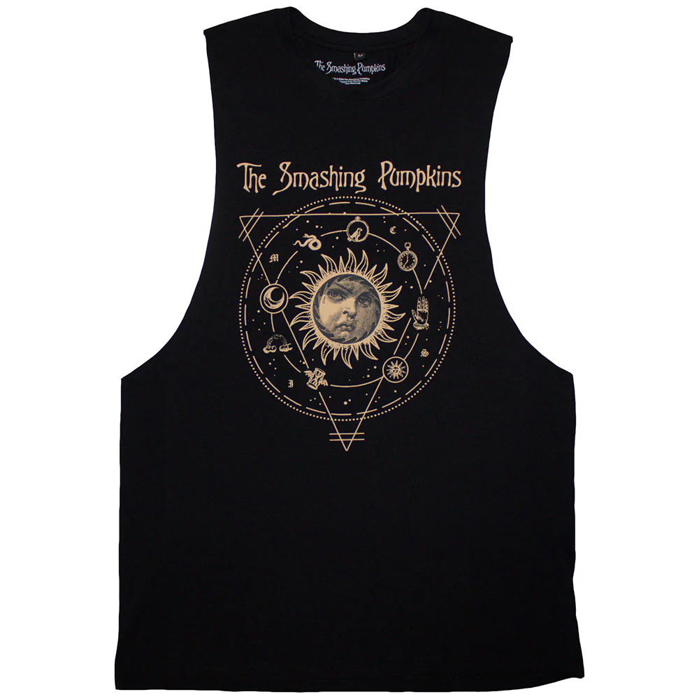 The Smashing Pumpkins Celestial Sun Black Large Tank T-Shirt