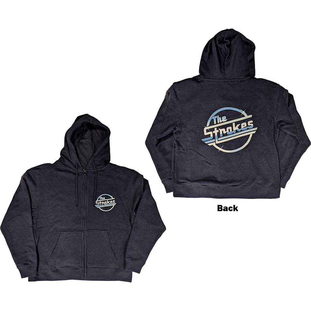 The Strokes OG Magna Navy Blue Small Zipped Hoodie - Image 3