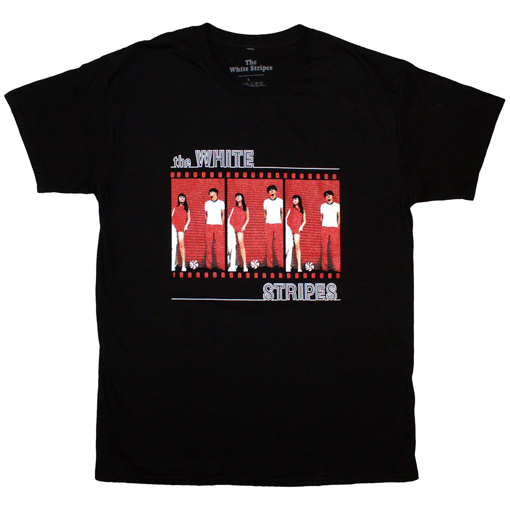 The White Stripes Film Strip Black Large T-Shirt