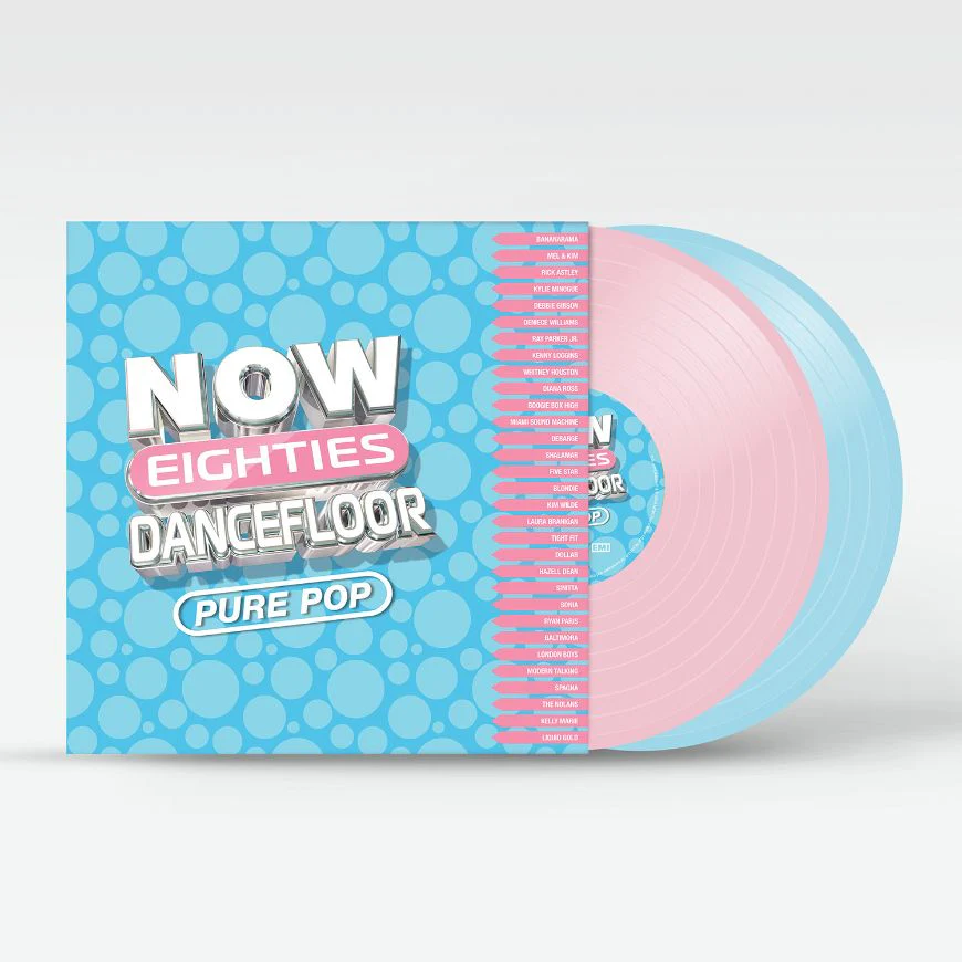 Various Artists NOW That's What I Call 80s Dancefloor: PURE POP Vinyl LP Baby Pink & Baby Blue Colour 2024
