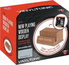 Vinyl NOW PLAYING Wooden Stand With Microfibre Cloth - Image 2
