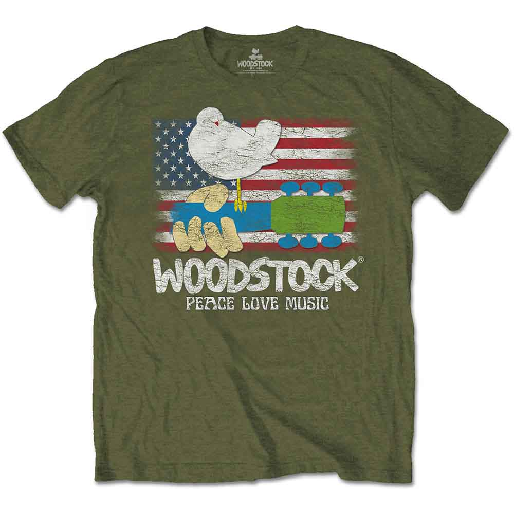 Woodstock Flag Military Green X-Large T-Shirt