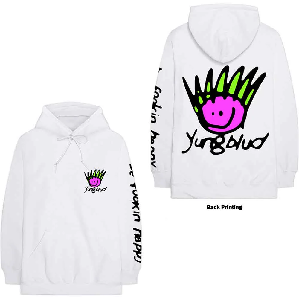 Yungblud Face White Medium Hoodie - Image 3