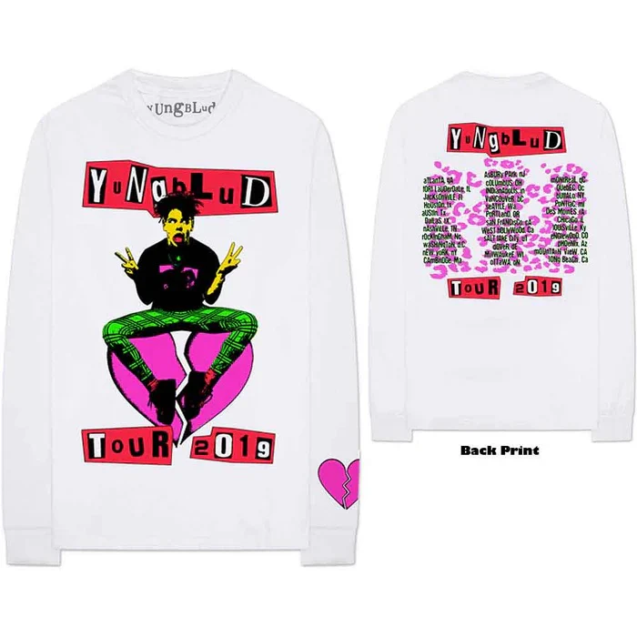 Yungblud Punker White Medium Long Sleeve T-Shirt - Image 3